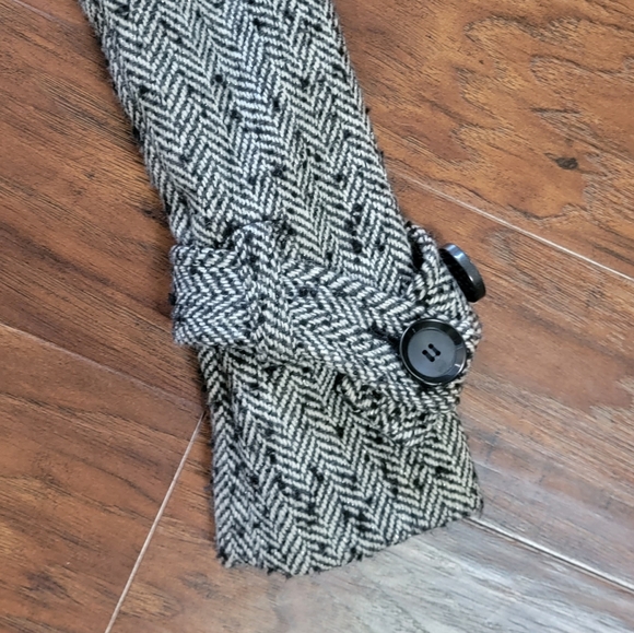 MODA International Black & White Wool Dressy Button Up Jacket Size Small - Picture 6 of 11